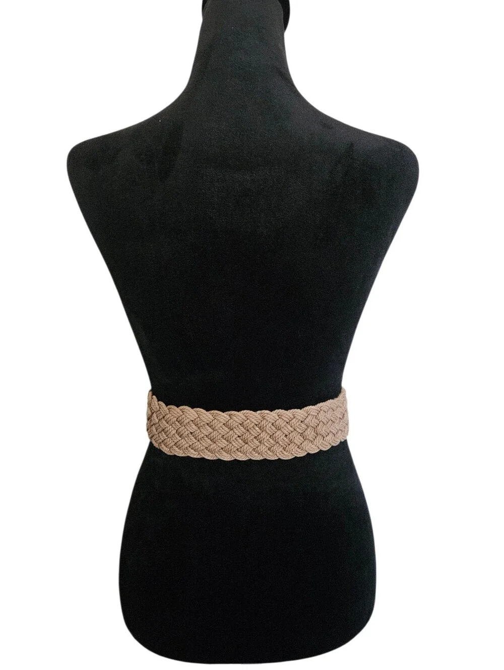 Vintage 90s Lauren Ralph Lauren Boho Macrame' Braided Statement Belt Natural S